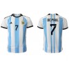 Herren Fußballbekleidung Argentinien Rodrigo de Paul #7 Heimtrikot WM 2022 Kurzarm